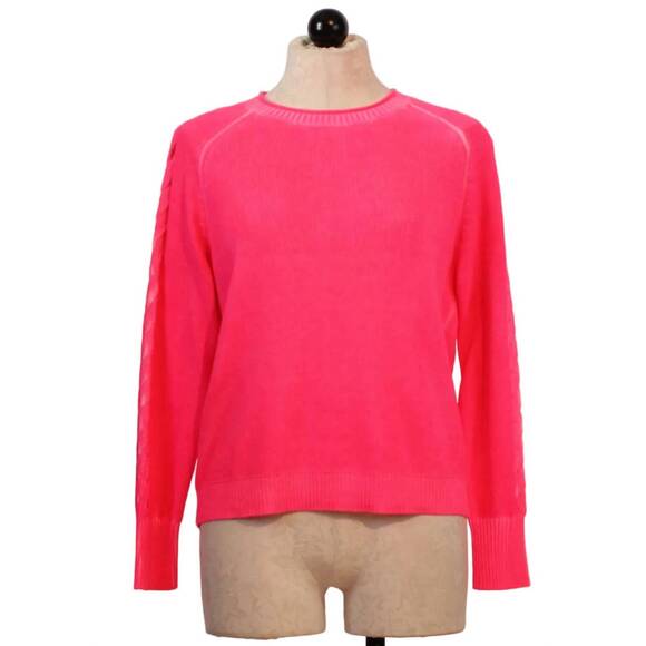 NEW LISA TODD women's neon lights sweater top in ultra pink